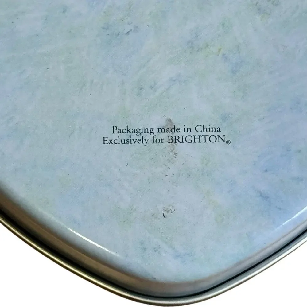 Vintage Brighton Heart Shaped Jewelry Tin Canister Trinket Box